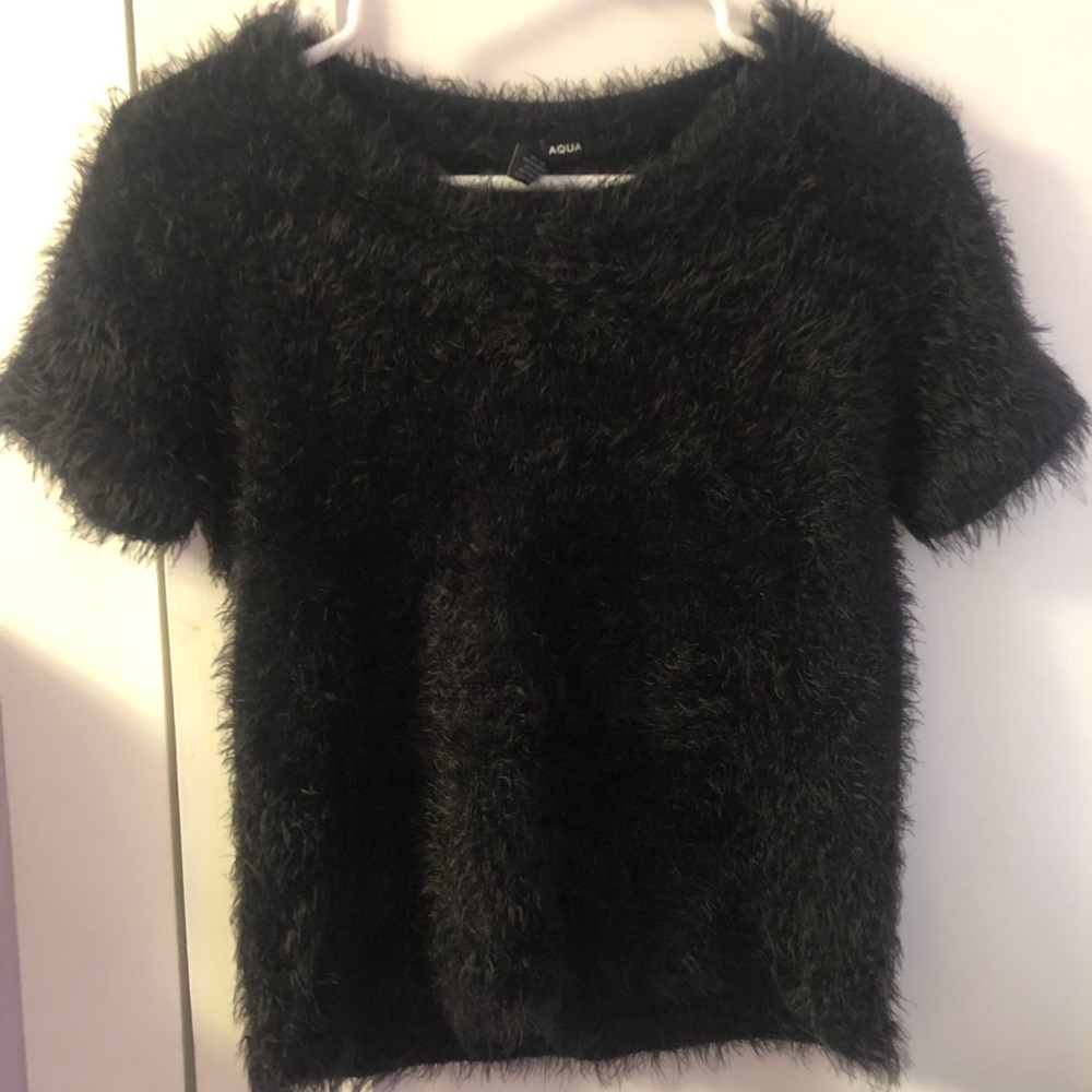 Bloomingdale's Black Fuzzy shirt